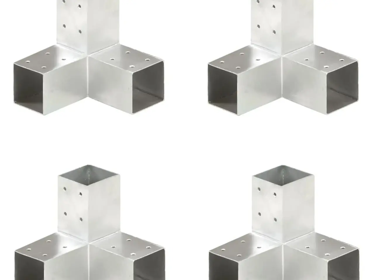 Billede 1 - Stolpebeslag Y-form 4 stk. 71x71 mm galvaniseret metal