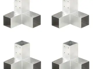 Stolpebeslag Y-form 4 stk. 71x71 mm galvaniseret metal