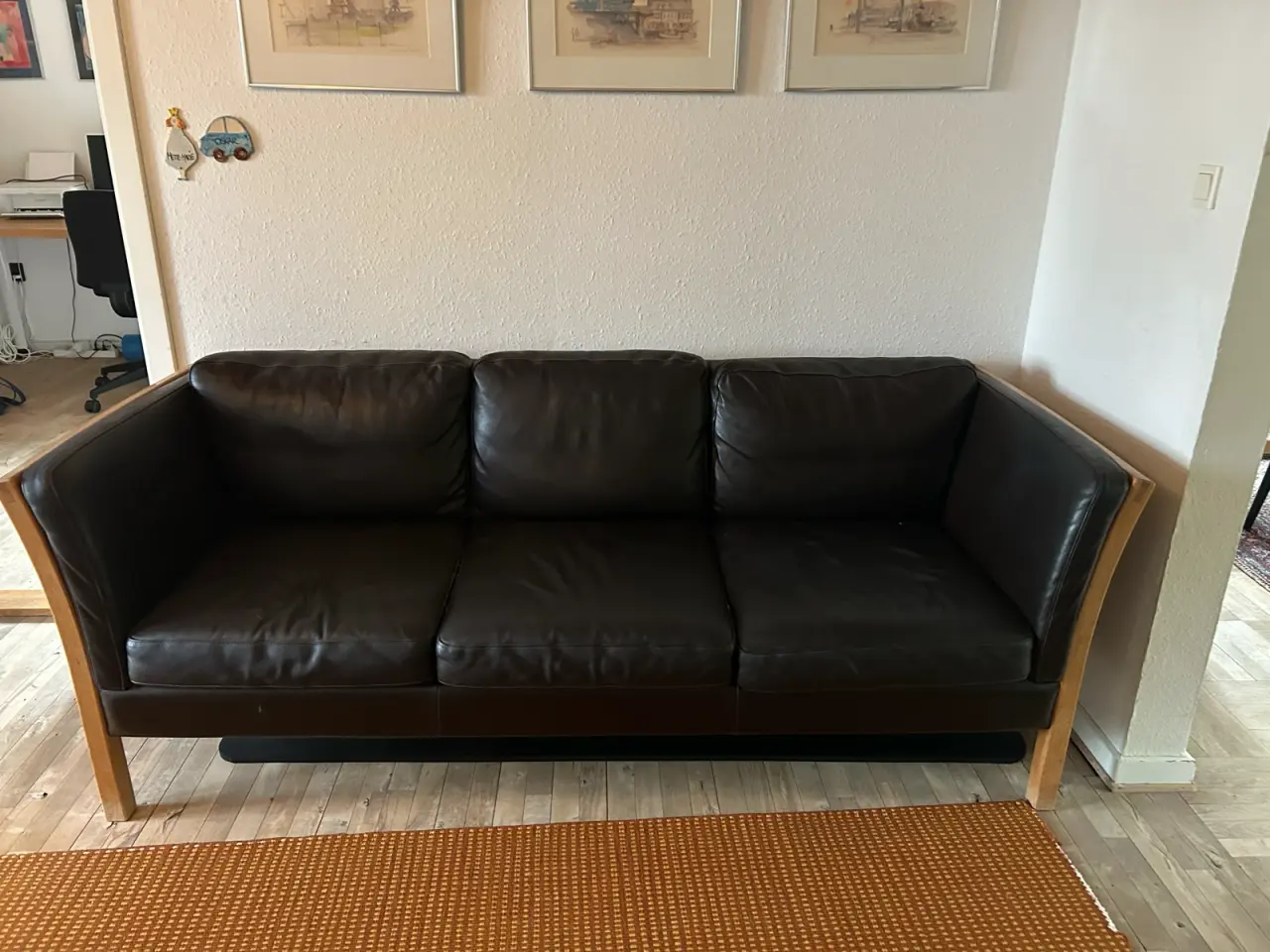 Billede 2 - 3 personers lædersofa