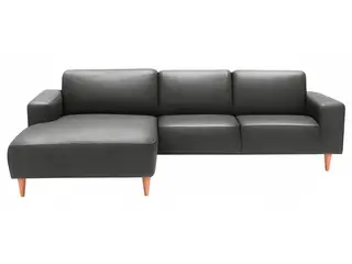 Hjort Knudsen Copenhagen læder chaiselongsofa venstrevendt