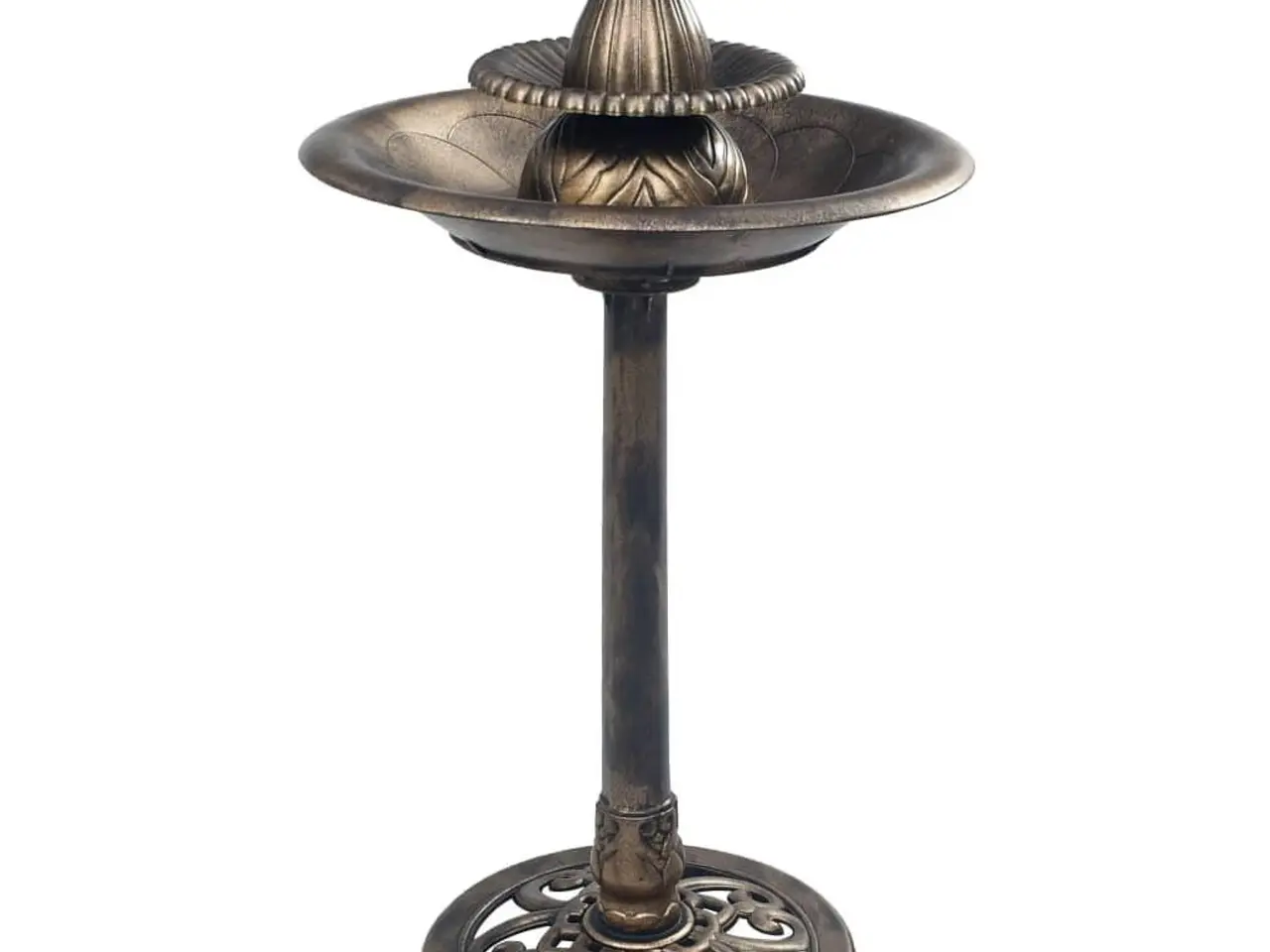 Billede 2 - Fuglebad med springvand 50 × 91 cm - plastik, bronzefarvet
