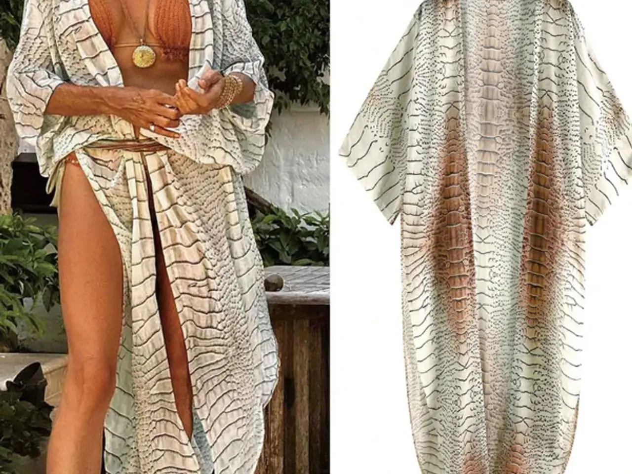 Billede 5 - Kimino i print,som animal/ str: medium+large+2xl