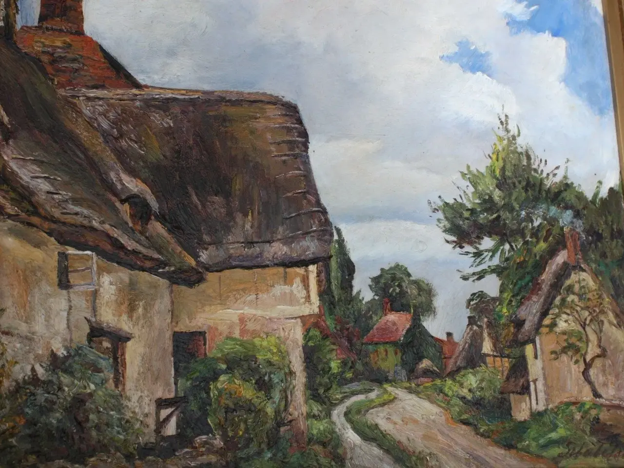 Billede 6 - Maleri, landsbymotiv