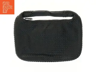 Sort flet taske med lynlås (str. 47x35 cm)