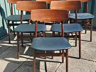 Smukke retro spisebordsstole i teaklook (6 stk.)