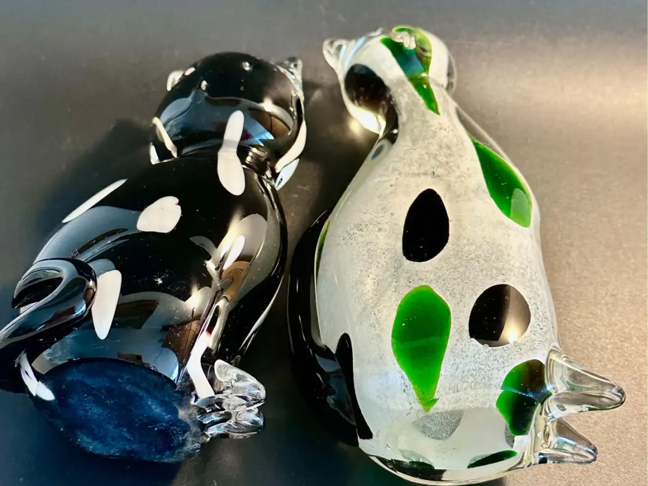 Billede 6 - Søde håndlavede glaskatte i kunstglas.