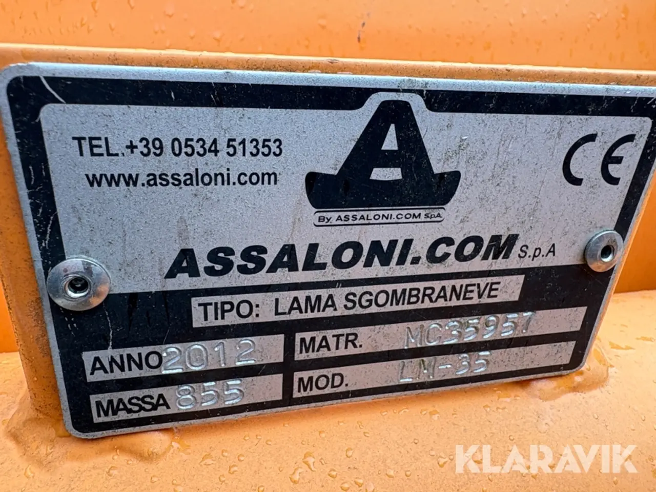 Billede 2 - Sneplov Assaloni LM35