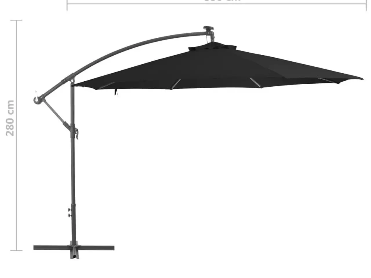 Billede 8 - Hængeparasol 350 cm med aluminiumsstang sort