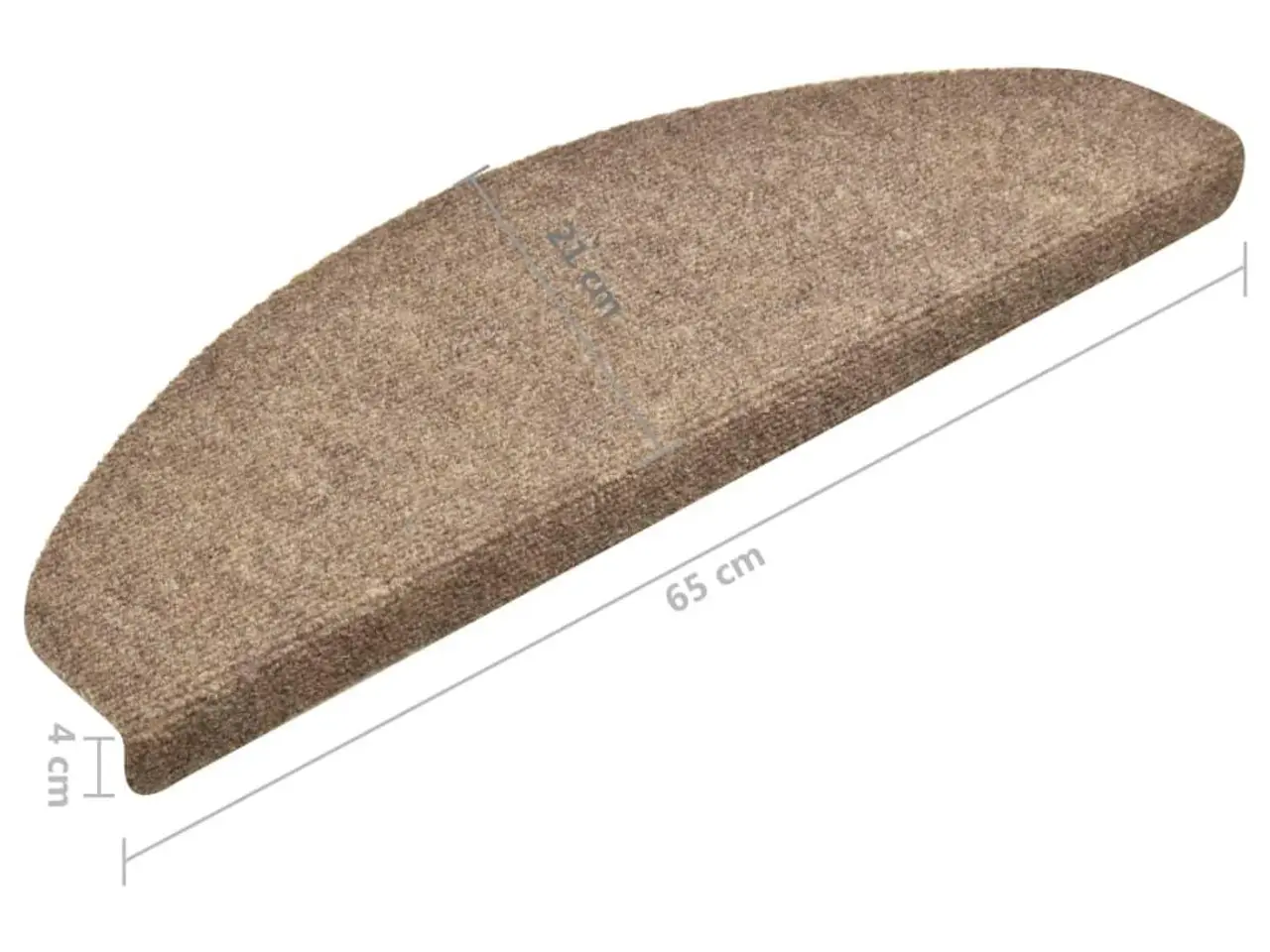 Billede 9 - Trappemåtter selvklæbende 15 stk. 65x21x4 cm beige halvrund store