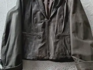 Skindjakke "Elton" str 42 m brun