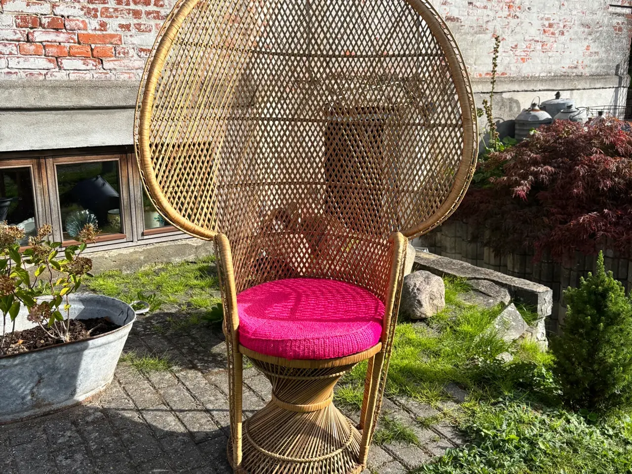 Billede 1 - Ikonisk påfuglestol i naturrattan