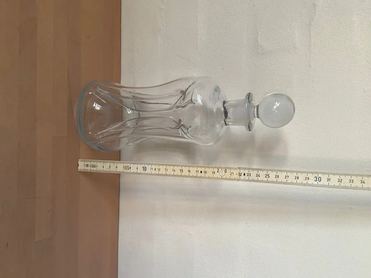 Billede 2 - Holmegård klukflaske 29 cm høj til snaps og bjesk