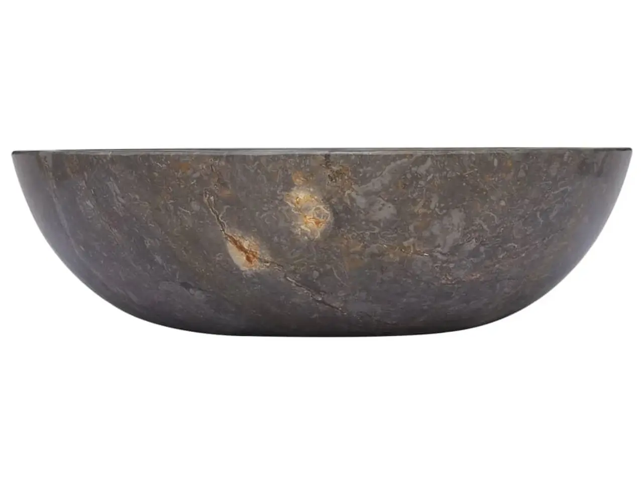 Billede 2 - Håndvask i marmor Ø40 × 12 cm - grå, rund bordvask