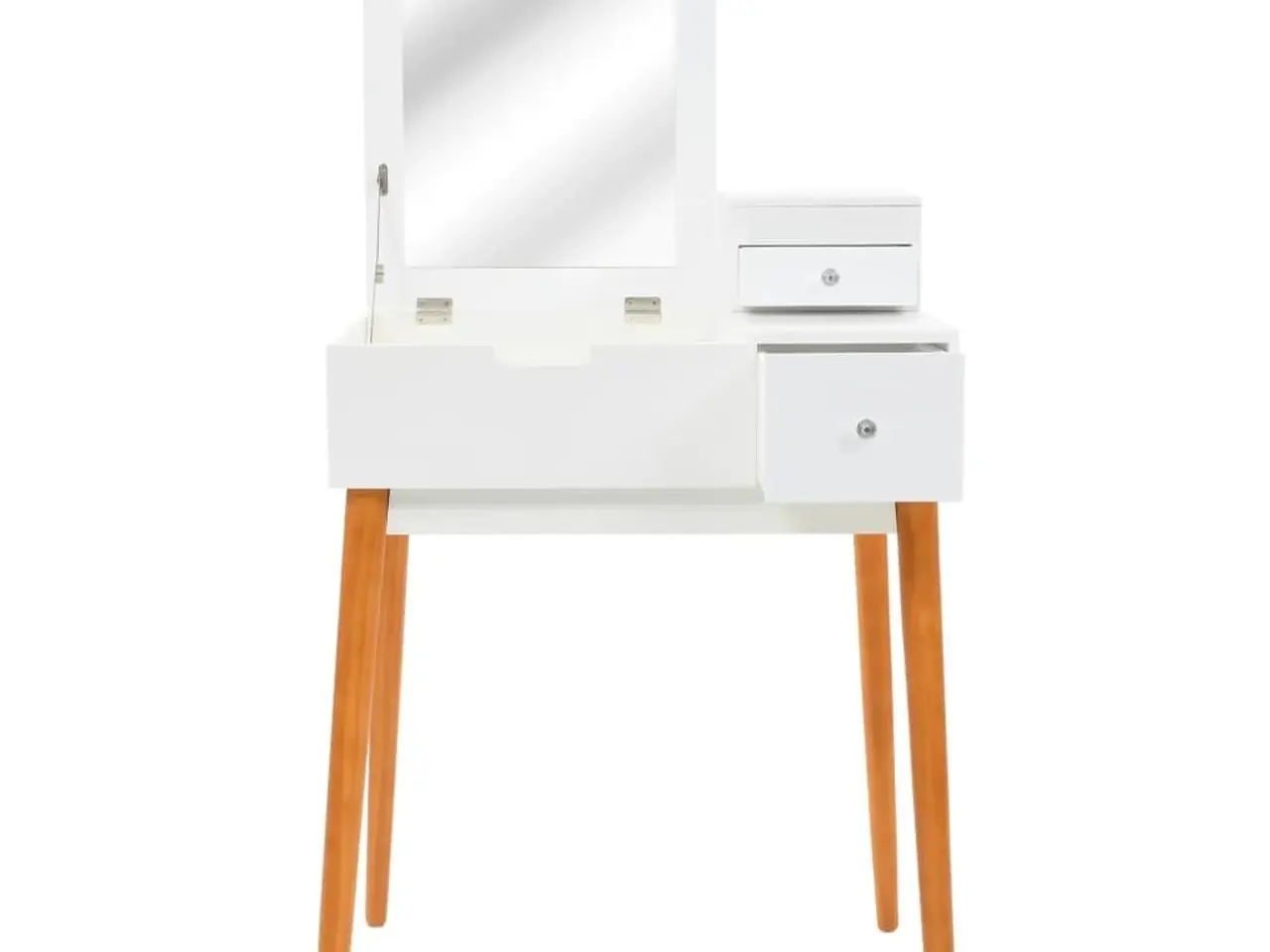 Billede 11 - Sminkebord med spejl i MDF - 60 × 50 × 86 cm, hvid/brun