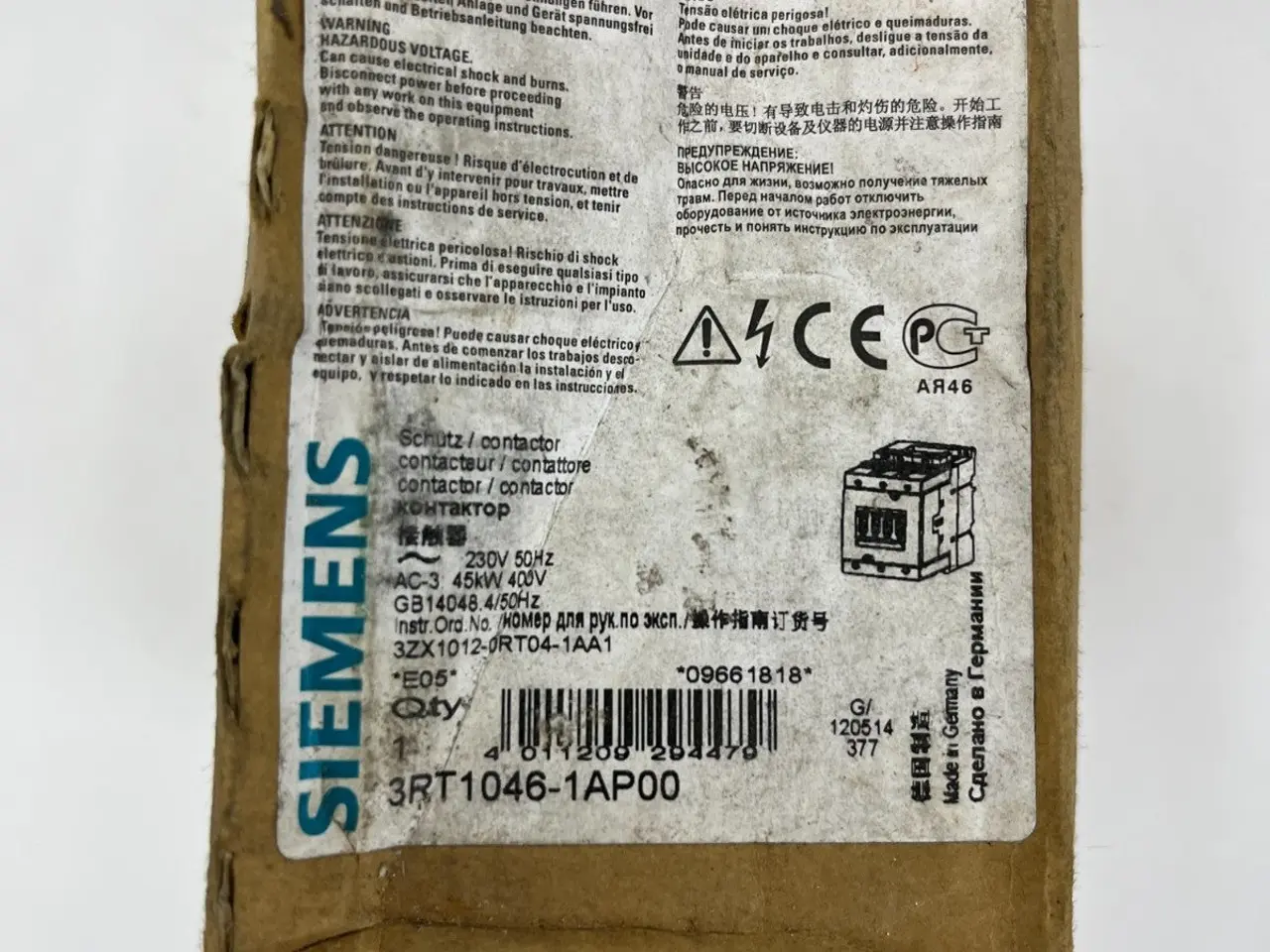 Billede 2 - Siemens 3RT1046-1AP00 SIRIUS Power kontaktor 95A -