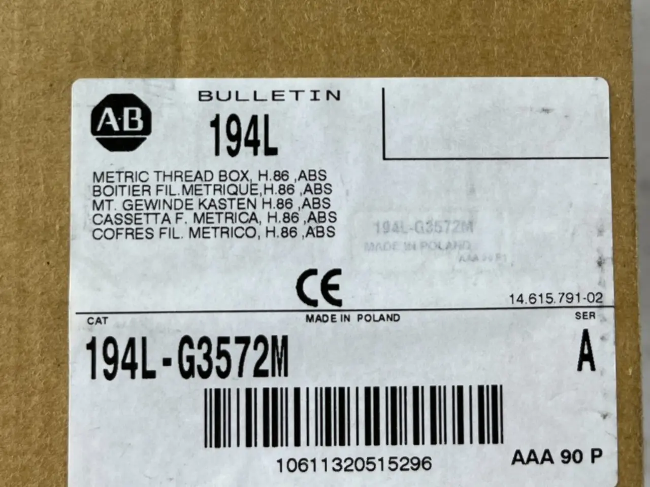 Billede 1 - Allen-Bradley 194L-G3572M ABS Metric kabinet for