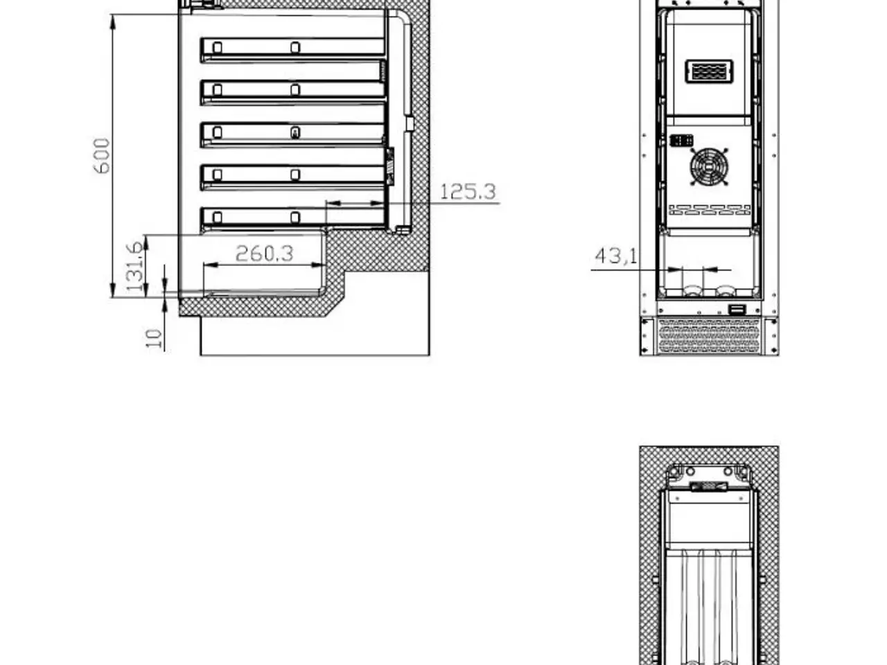 Billede 4 -  Vinkøleskab 50 L – 1 zone – B295 x D570 x H820 mm