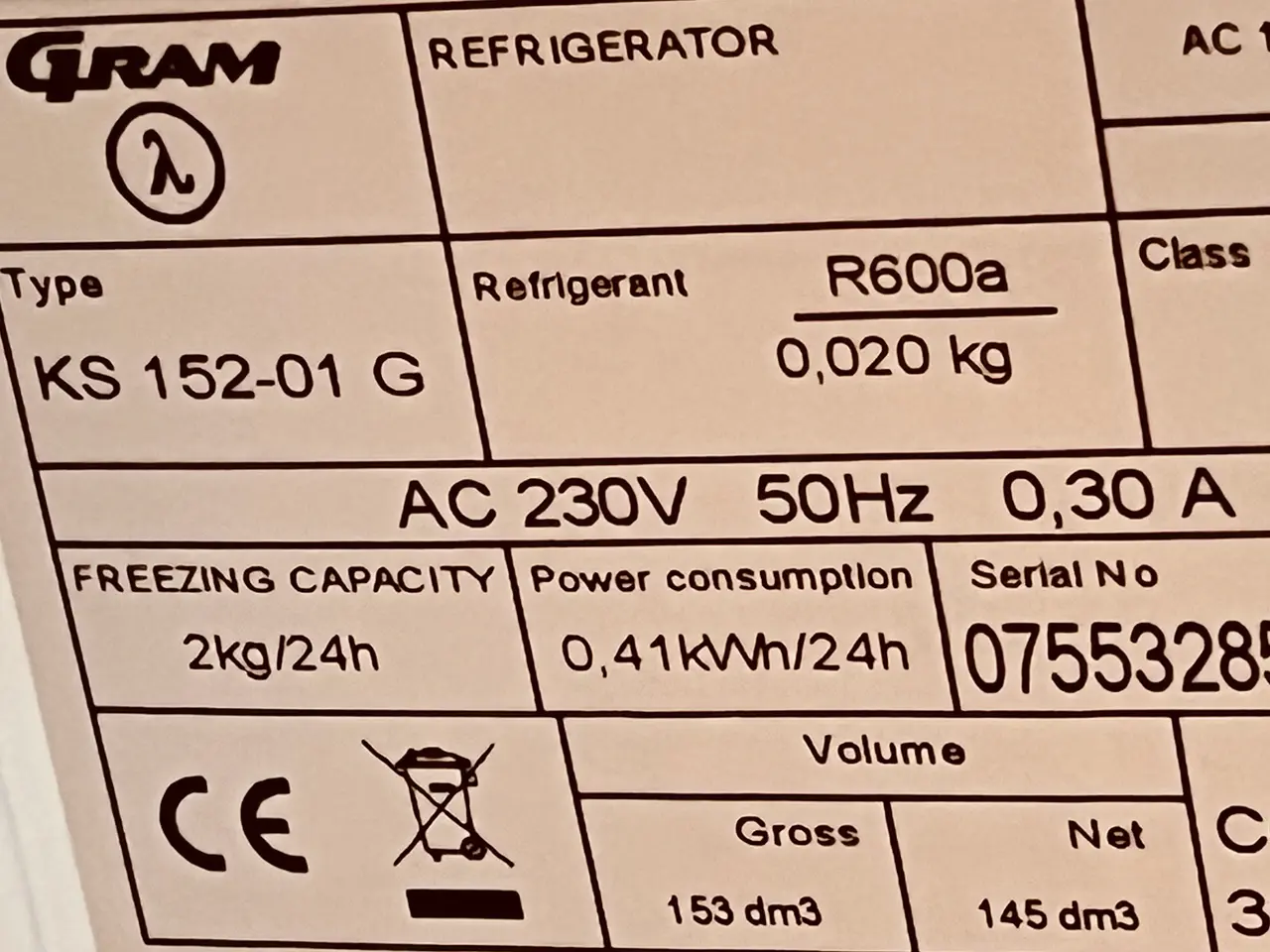 Billede 4 - Køleskab GRAM KS 152-01 G