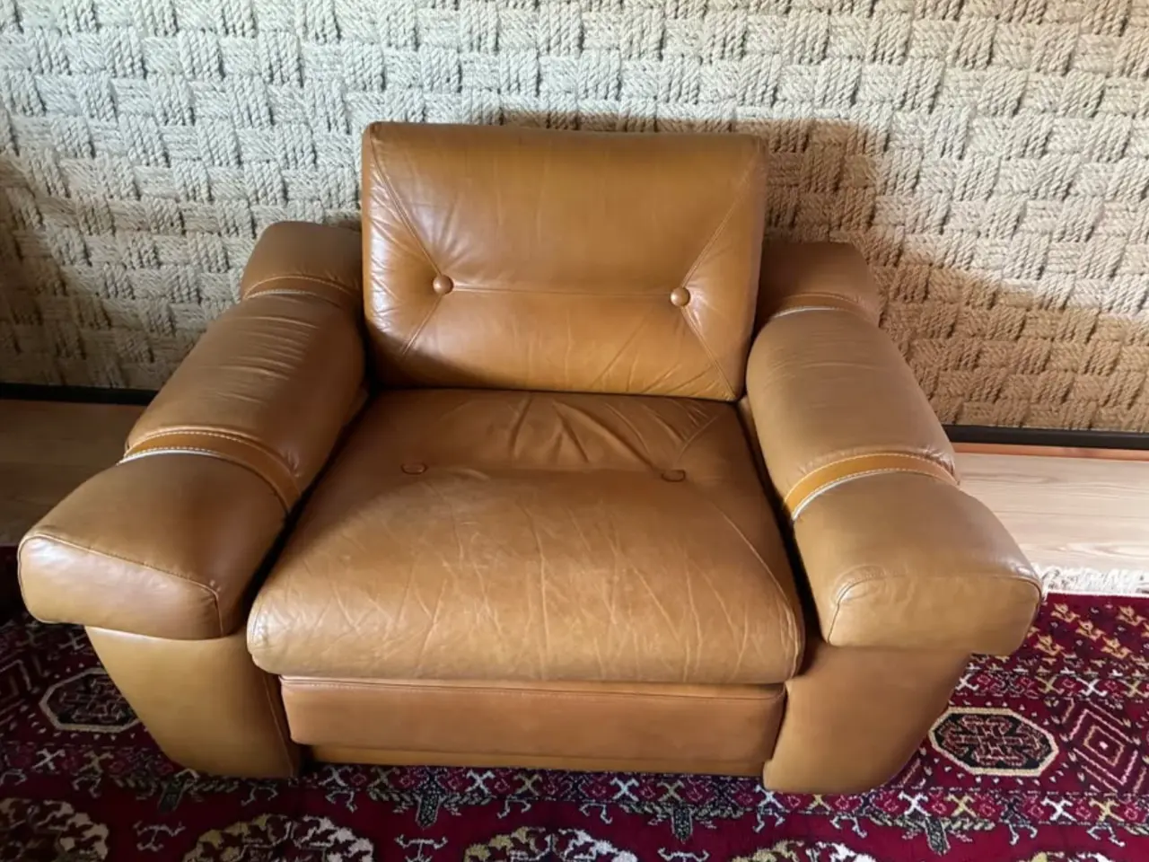 Billede 2 - Flot glasbord (samt 3-2-1 congnacfarvet lædersofa)