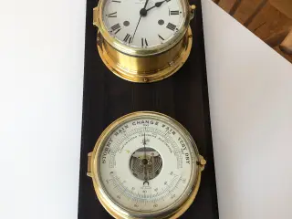 Schatz skibsur og barometer på bejset plade
