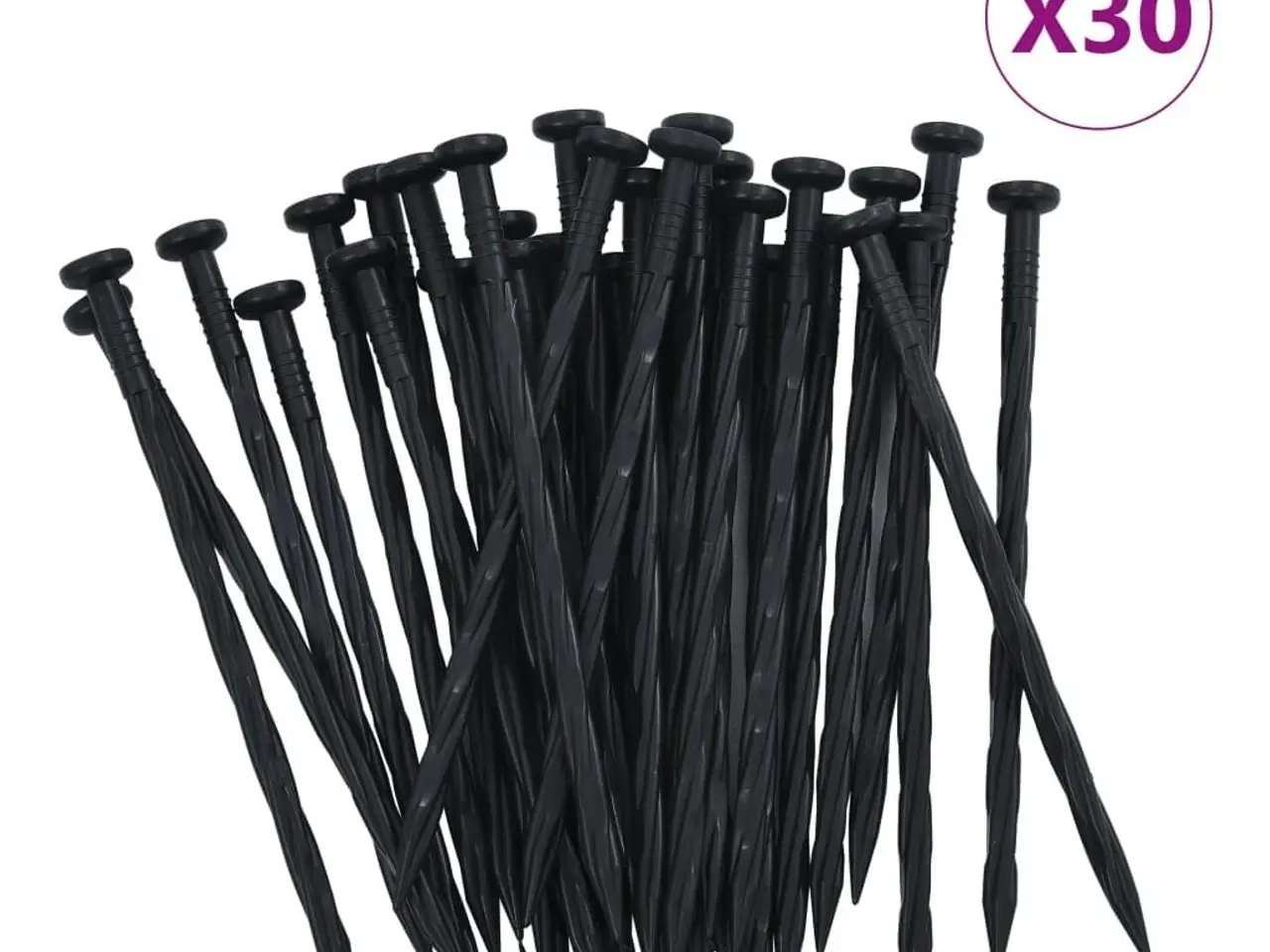 Billede 5 - Fleksibel plænekant med 30 spyd - 10 m x 5 cm, sort