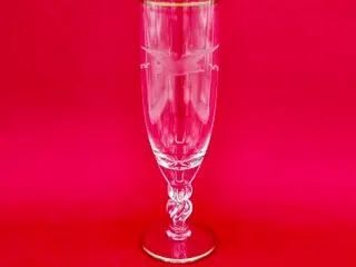 Mågeglas Champagne Fløjte Med Guldkant