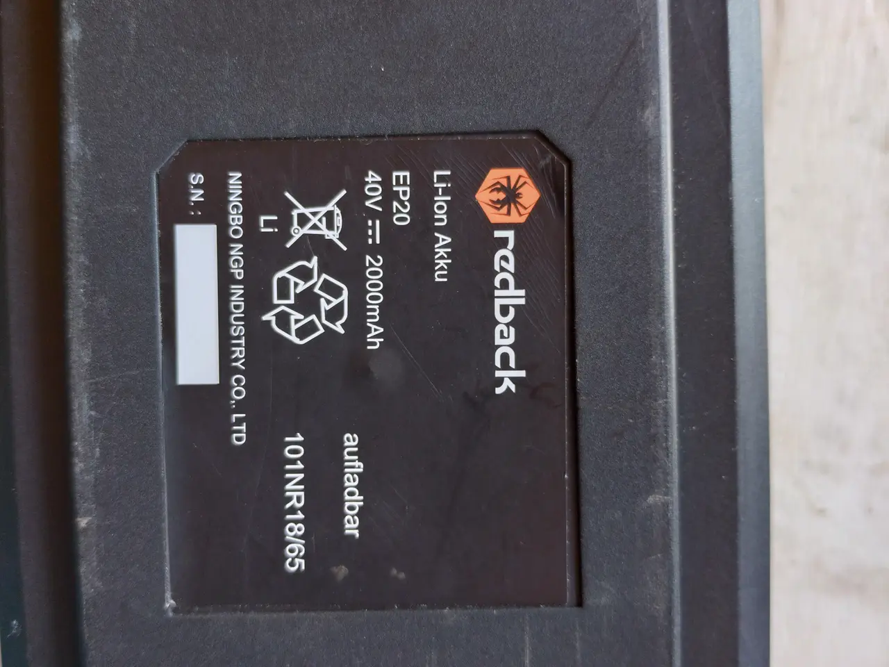 Billede 1 - Redback 40V Batteri 2Ah