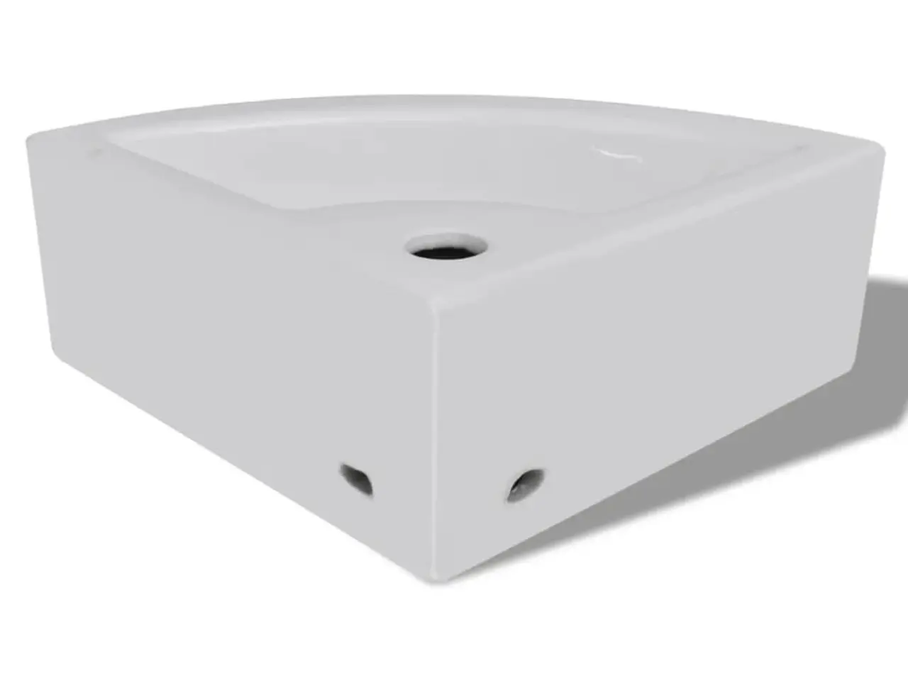 Billede 6 - Hjørnevask i keramik med overløb 45 × 32 × 12,5 cm - hvid