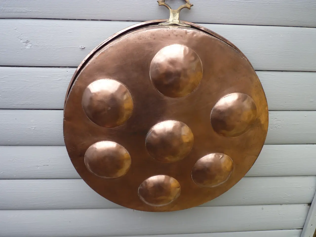 Billede 2 - Gammel kobber - æbleskivepande Ø: 40 cm. 