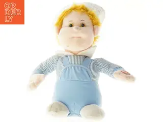 Blå og hvid stofdukke