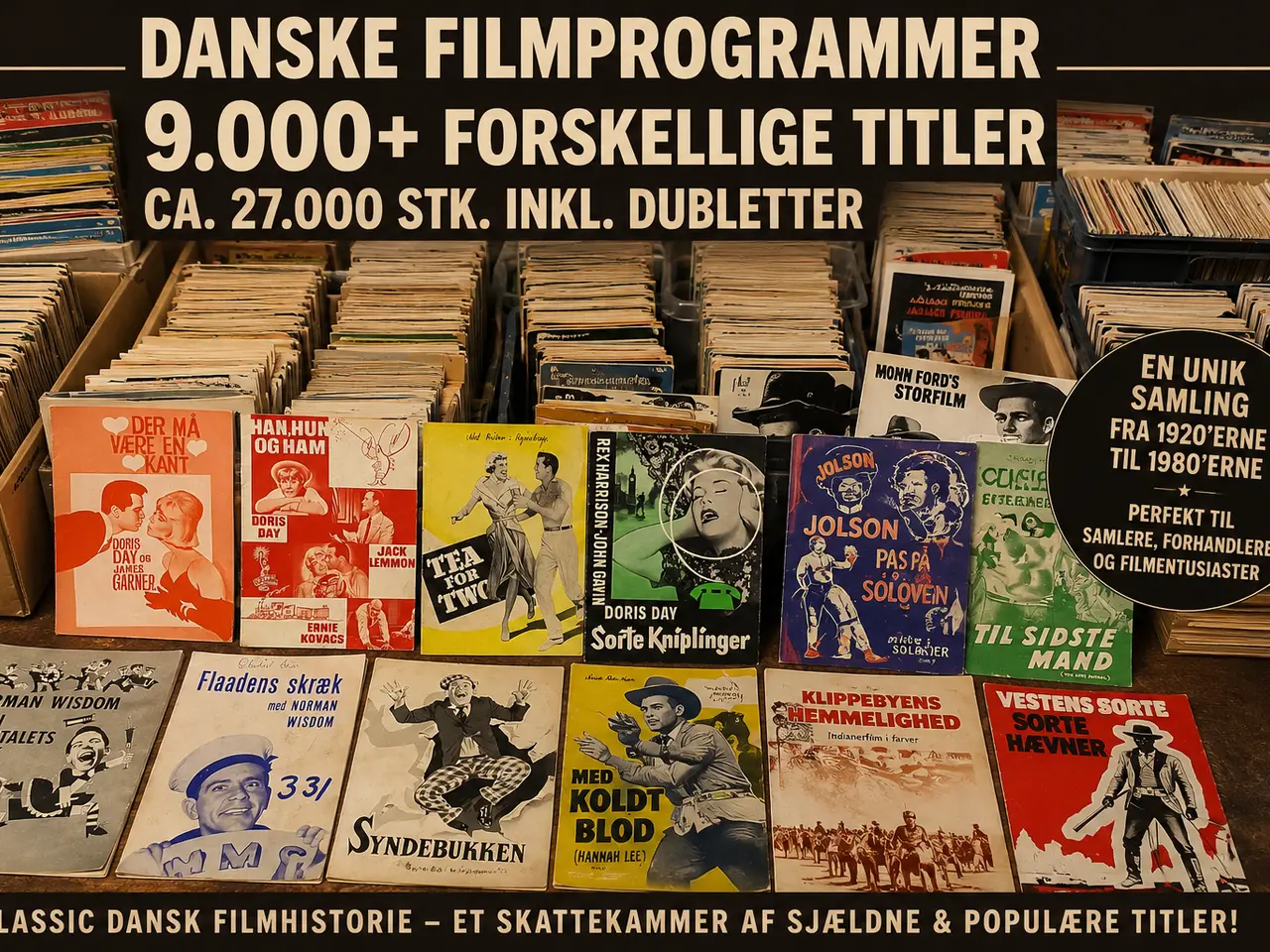 Billede 1 - Kæmpe samling af filmprogrammer, ca 27000 styks