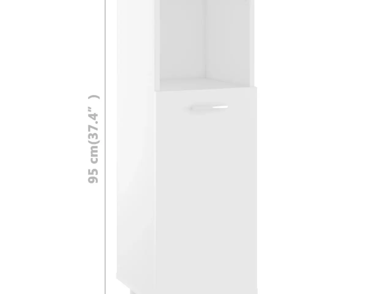 Billede 8 - Badeværelsesskab 30×30×95 cm - konstrueret træ, hvid