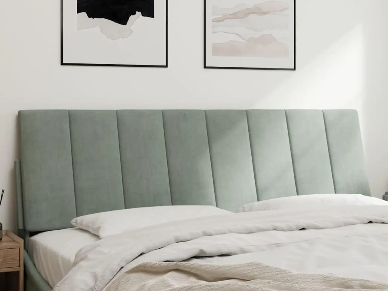 Billede 3 - Gavlpude Hanko 160 cm - velour, lysegrå