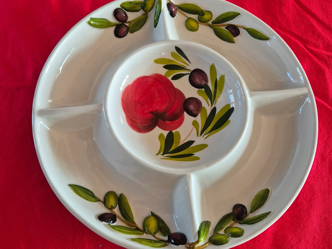Billede 1 - Fad - antipasti m/tomater - Italiensk porcelæn