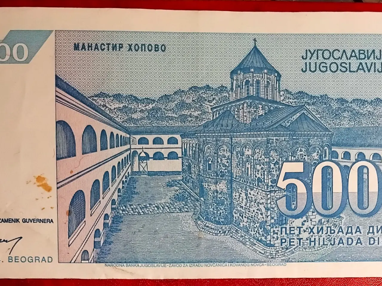 Billede 1 - JUGOSLAVIEN YUGOSLAVIA 5000 DINARA 1994 Obradović