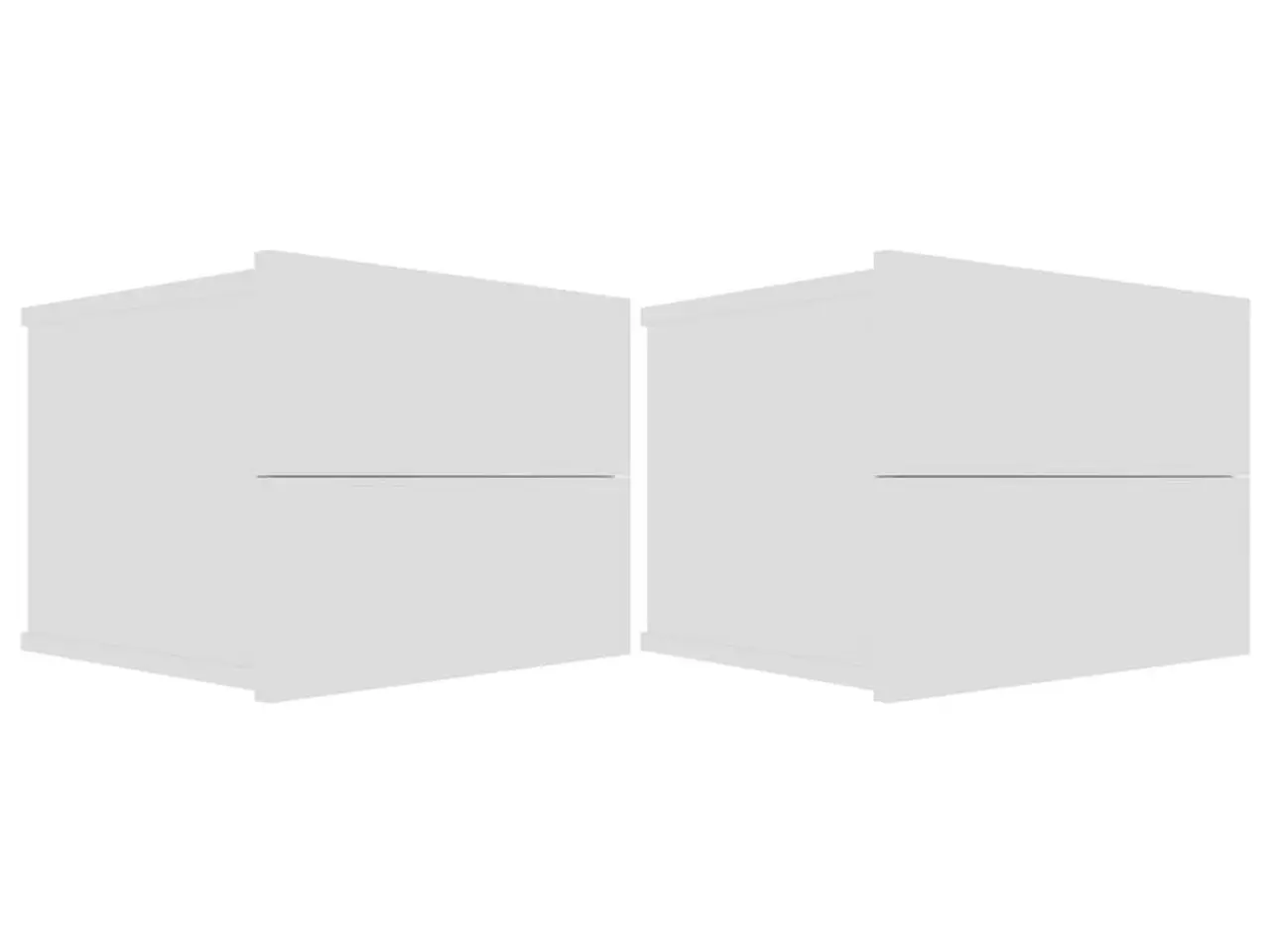 Billede 2 - Sengeborde 2 stk. 40x30x30 cm konstrueret træ hvid