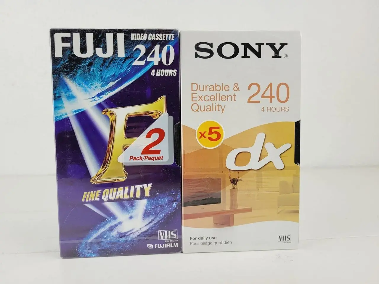 Billede 1 - 3 stk Ubrugte VHS 240 bånd Sony og Fuji