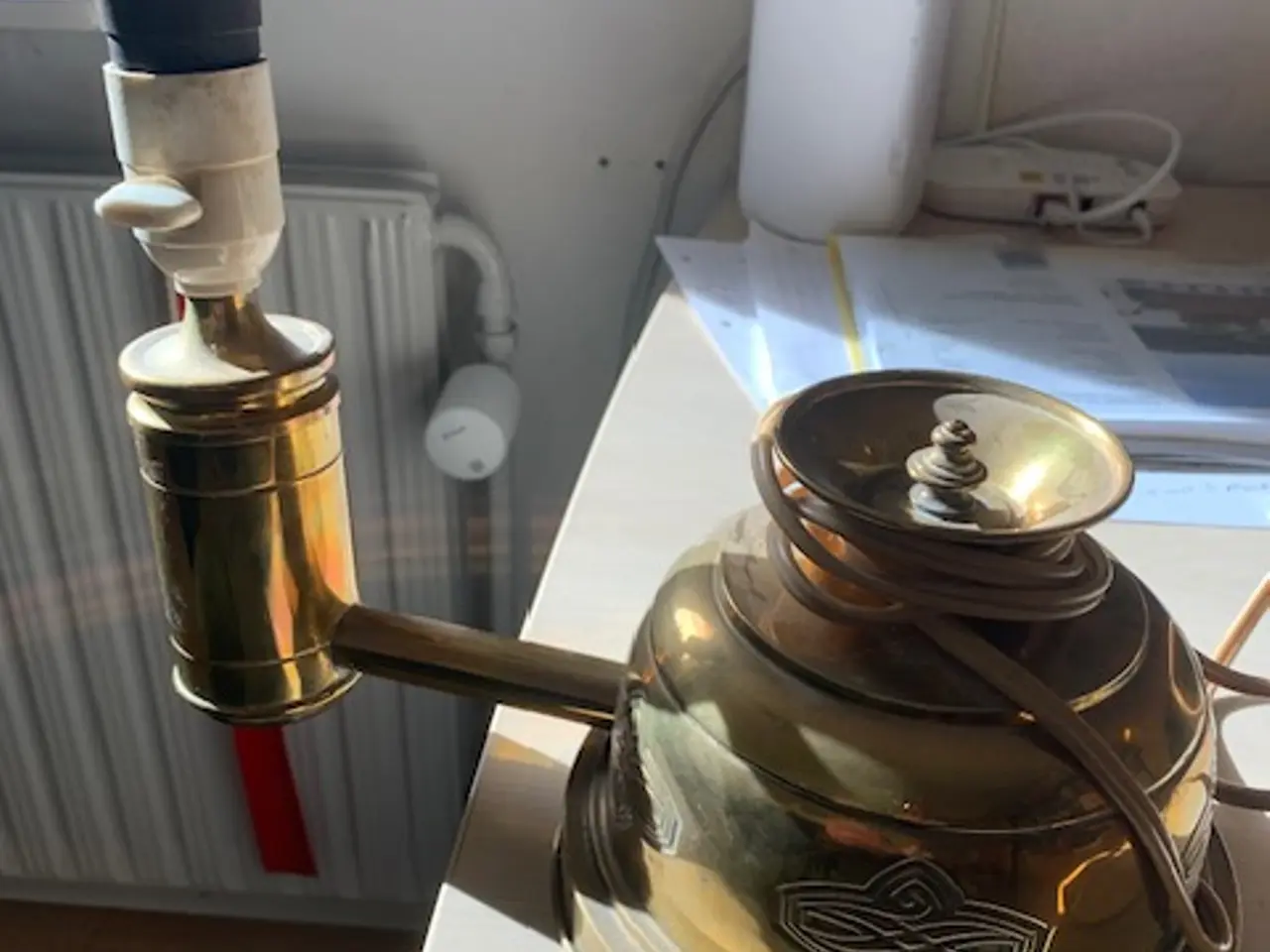 Billede 1 - bordlampe i messing