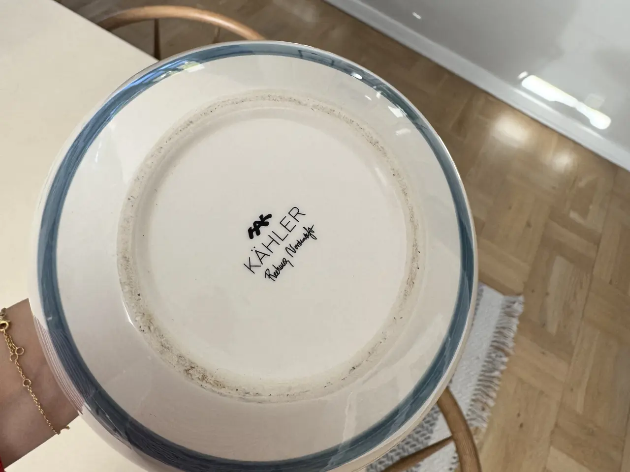 Billede 2 - Kähler vase blå stribet