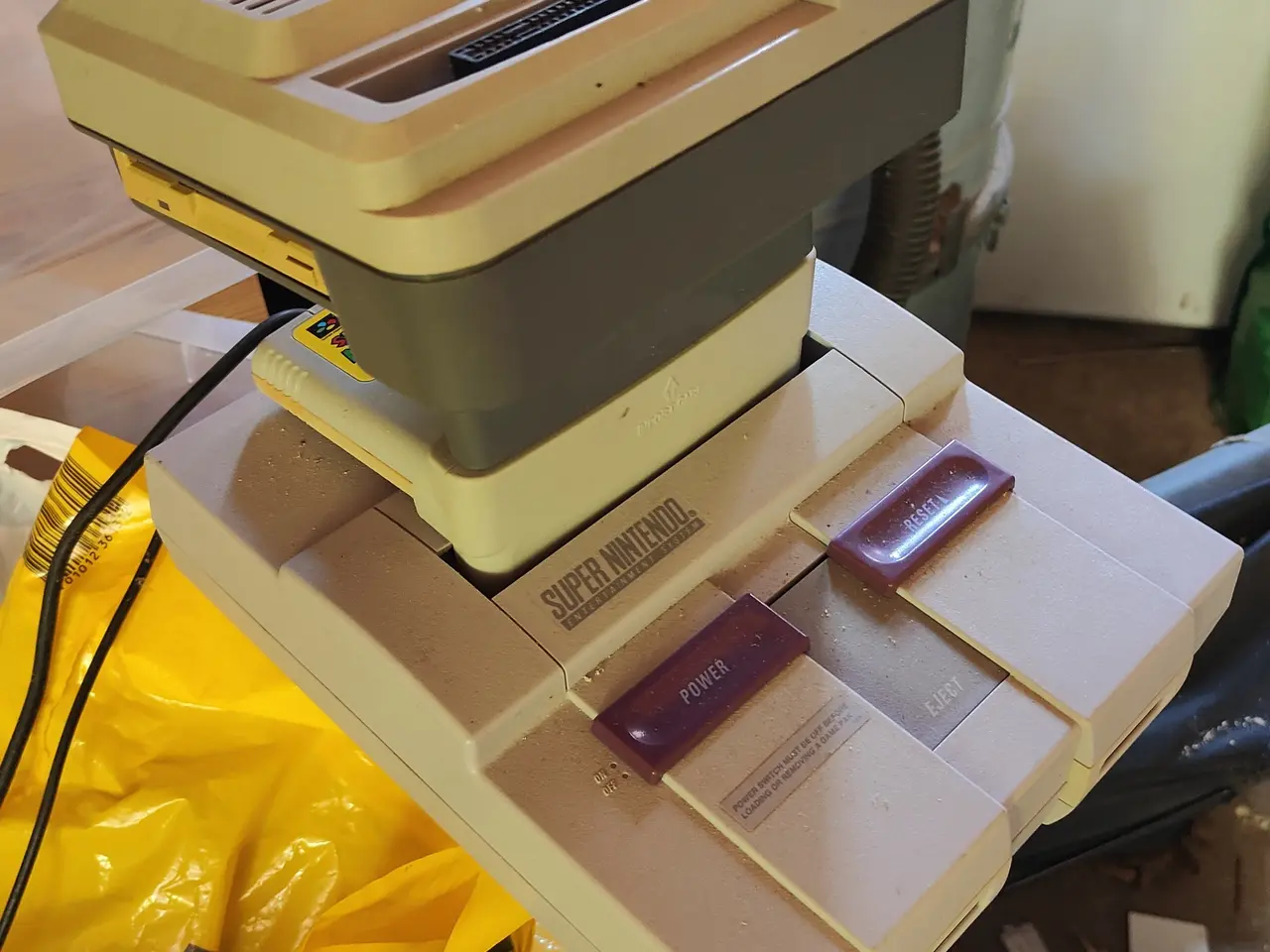 Billede 1 - Super Nintendo - SNES med diskdrev til spil kopier