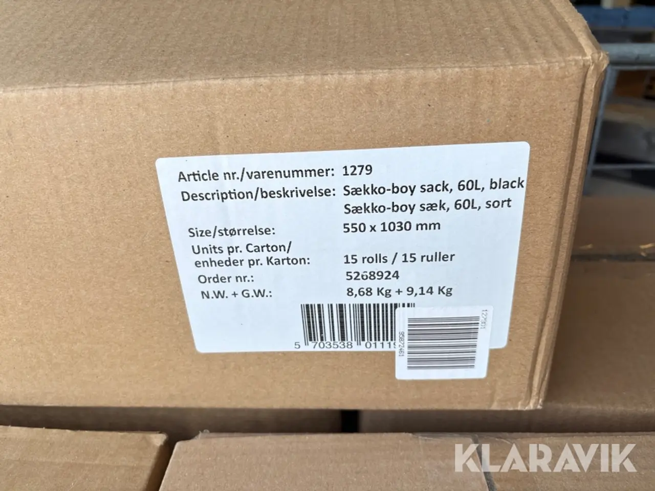 Billede 6 - Affaldssække 60 L, 22 kasser (330 Styk)