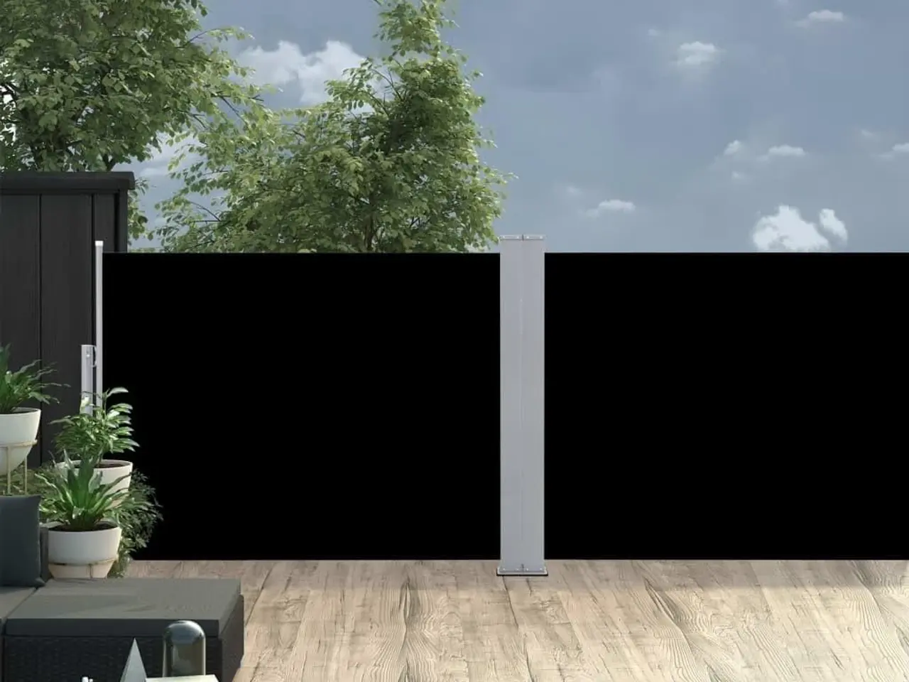 Billede 2 - Sammenrullelig sidemarkise 120 × 1.000 cm - sort