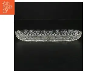 Indgraveret glasfad (str. 26 cm)