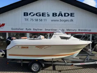 470 Cruiser med 40 hk Mercury-EFI og 1000 kg Brenderup bådtrailer