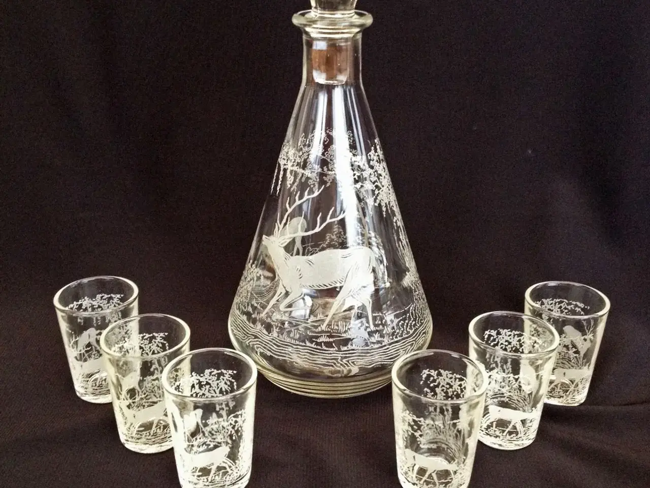 Billede 1 - Ældre karaffel med 6 glas 