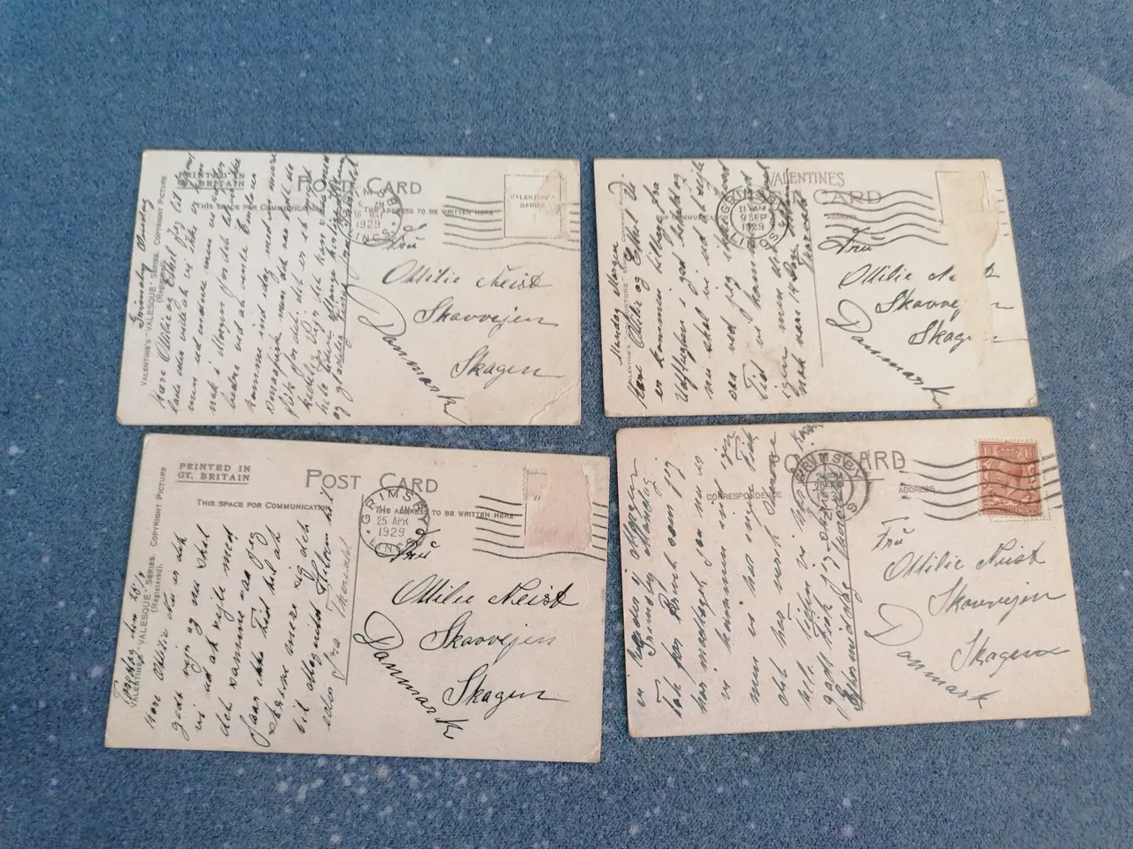 Billede 2 - 4 Gamle Smukke Engelske Postkort