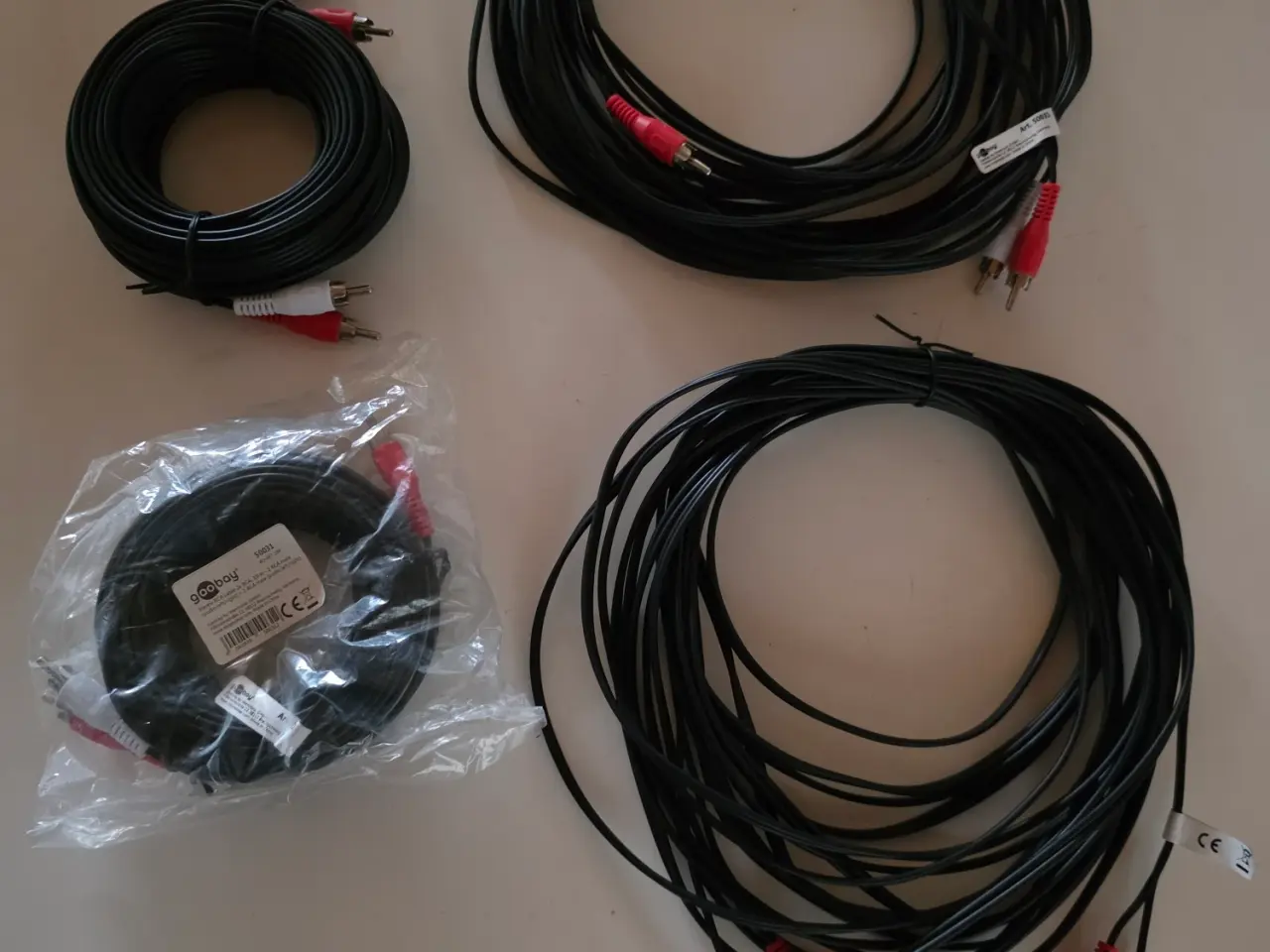 Billede 1 - RCA Kabel 10 m, 4 stk. haves