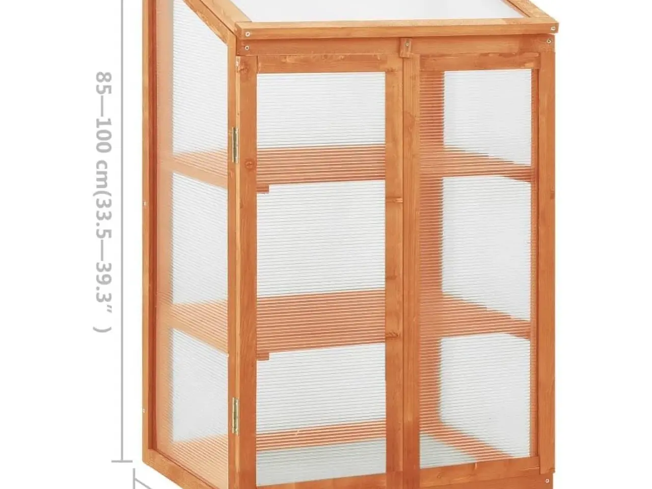 Billede 7 - Drivhus i fyrretræ 60 × 45 × 85/100 cm - have drivhus med 2 hylder