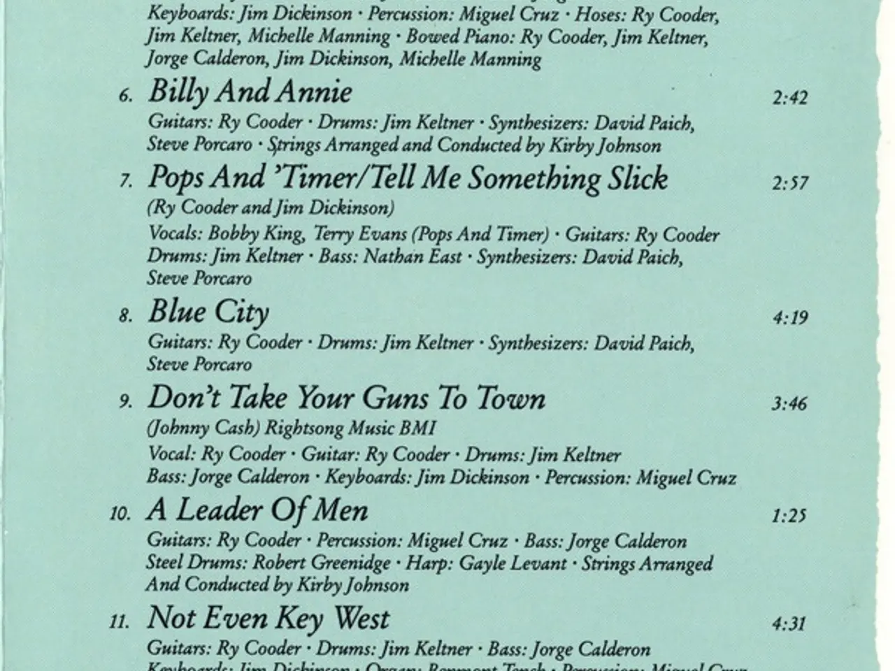 Billede 7 - Ry Cooder – Blue City (Motion Picture… – CD