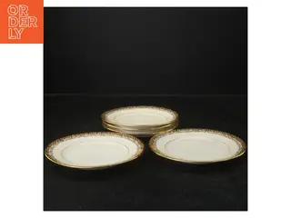 Porcelænstallerkener med guldkant fra KPM (str. Ø 15 cm)